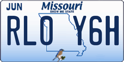 MO license plate RL0Y6H