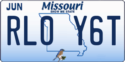 MO license plate RL0Y6T