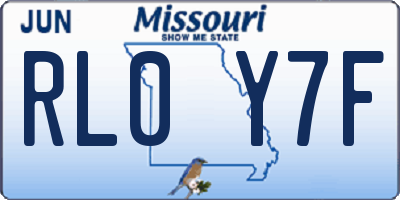 MO license plate RL0Y7F