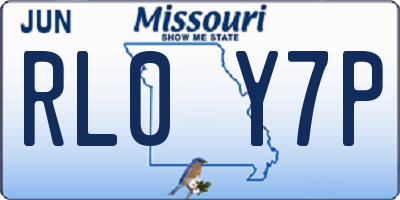 MO license plate RL0Y7P