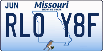 MO license plate RL0Y8F