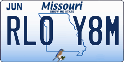 MO license plate RL0Y8M
