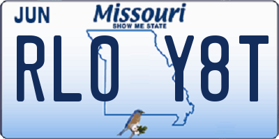 MO license plate RL0Y8T