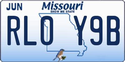 MO license plate RL0Y9B