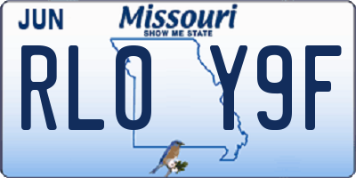 MO license plate RL0Y9F