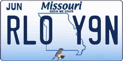 MO license plate RL0Y9N