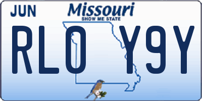MO license plate RL0Y9Y