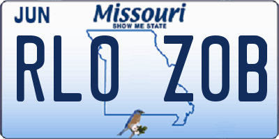 MO license plate RL0Z0B