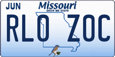 MO license plate RL0Z0C