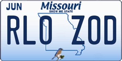 MO license plate RL0Z0D
