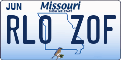 MO license plate RL0Z0F
