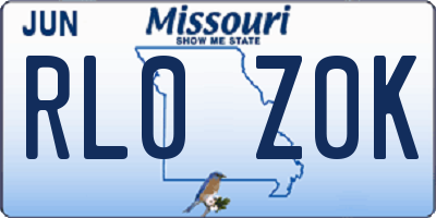 MO license plate RL0Z0K
