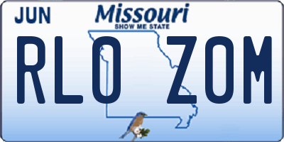 MO license plate RL0Z0M
