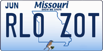MO license plate RL0Z0T