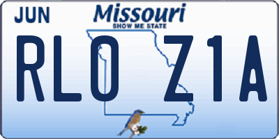 MO license plate RL0Z1A