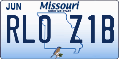 MO license plate RL0Z1B