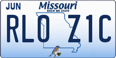 MO license plate RL0Z1C