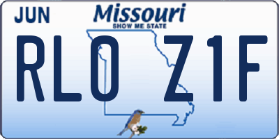 MO license plate RL0Z1F