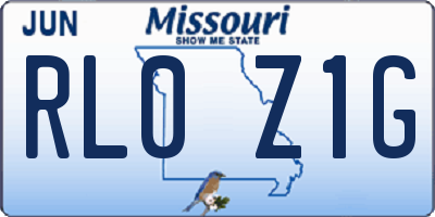 MO license plate RL0Z1G