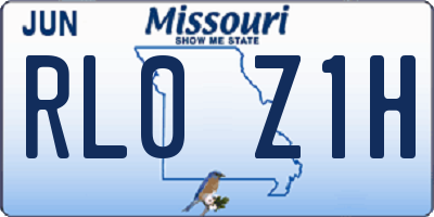 MO license plate RL0Z1H