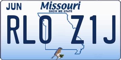 MO license plate RL0Z1J