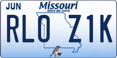 MO license plate RL0Z1K