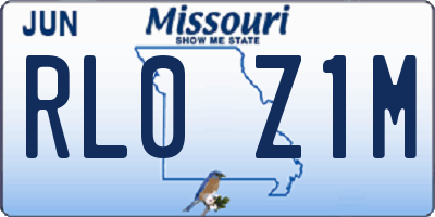 MO license plate RL0Z1M
