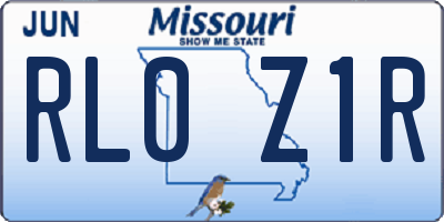 MO license plate RL0Z1R