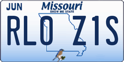 MO license plate RL0Z1S