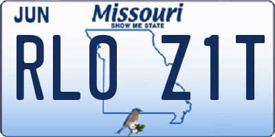 MO license plate RL0Z1T