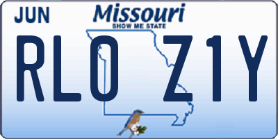 MO license plate RL0Z1Y