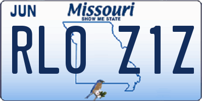 MO license plate RL0Z1Z
