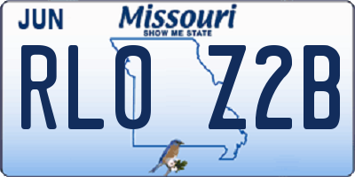 MO license plate RL0Z2B