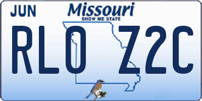 MO license plate RL0Z2C
