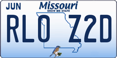 MO license plate RL0Z2D