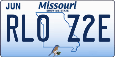 MO license plate RL0Z2E