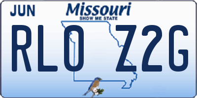 MO license plate RL0Z2G