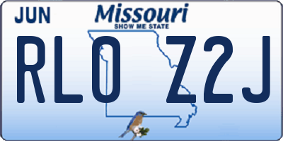 MO license plate RL0Z2J