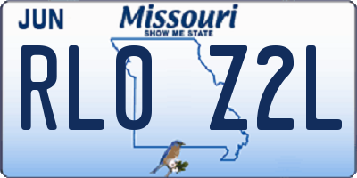 MO license plate RL0Z2L