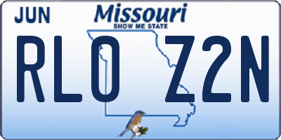 MO license plate RL0Z2N