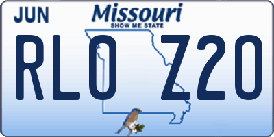 MO license plate RL0Z2O