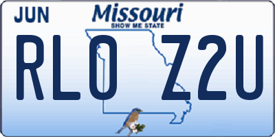 MO license plate RL0Z2U