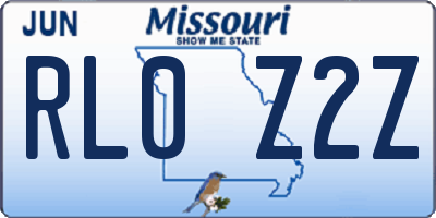 MO license plate RL0Z2Z
