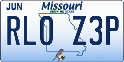 MO license plate RL0Z3P