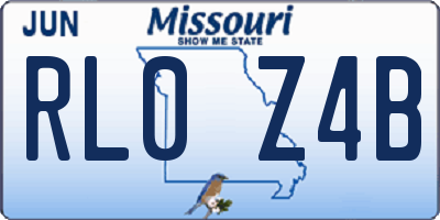MO license plate RL0Z4B