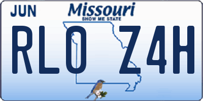 MO license plate RL0Z4H