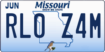 MO license plate RL0Z4M
