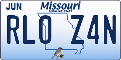 MO license plate RL0Z4N