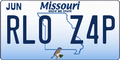 MO license plate RL0Z4P