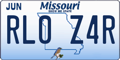MO license plate RL0Z4R